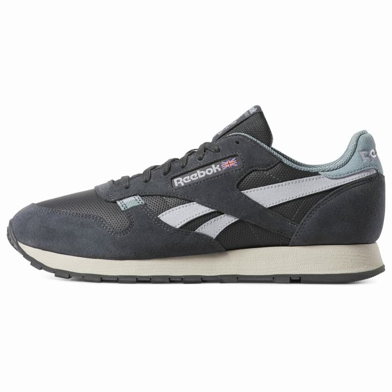 Tenisi Reebok Classic Leather Barbati Gri/Turcoaz Romania AL9037OH